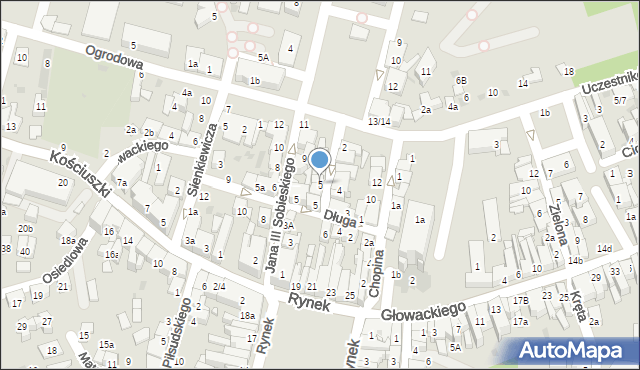 Brzesko, Puszkina Aleksandra, 5, mapa Brzesko