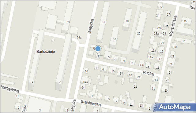 Bydgoszcz, Pucka, 3, mapa Bydgoszczy