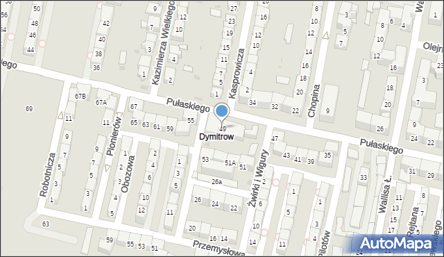 Bytom, Pułaskiego Kazimierza, gen., 49, mapa Bytomia