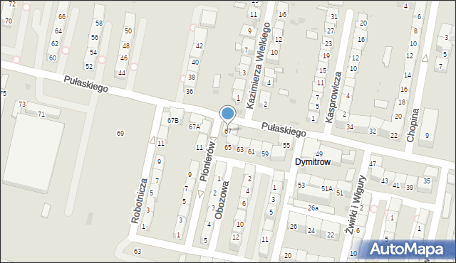 Bytom, Pułaskiego Kazimierza, gen., 67, mapa Bytomia