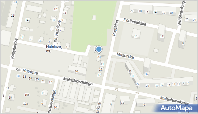 Bytom, Puszkina Aleksandra, 23, mapa Bytomia