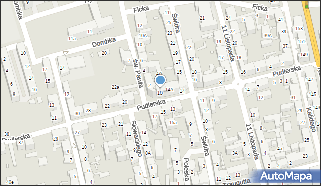 Chorzów, Pudlerska, 16, mapa Chorzów