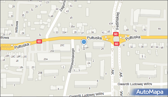 Ciechanów, Pułtuska, 22, mapa Ciechanów