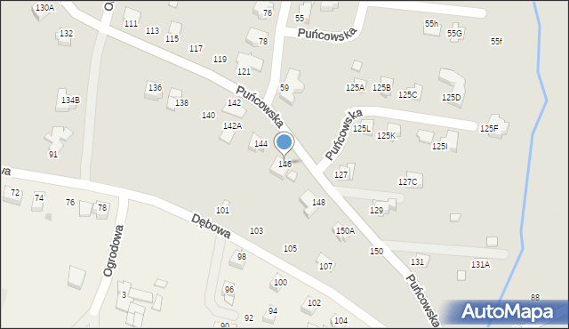 Cieszyn, Puńcowska, 146, mapa Cieszyna