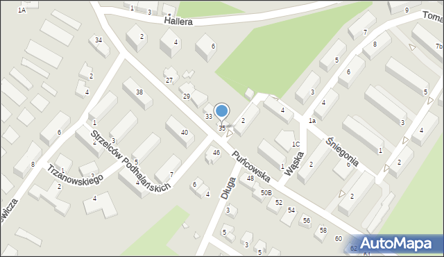 Cieszyn, Puńcowska, 35, mapa Cieszyna