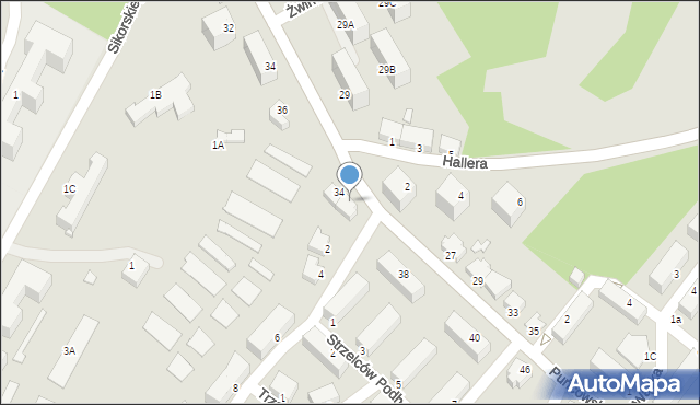 Cieszyn, Puńcowska, 36, mapa Cieszyna