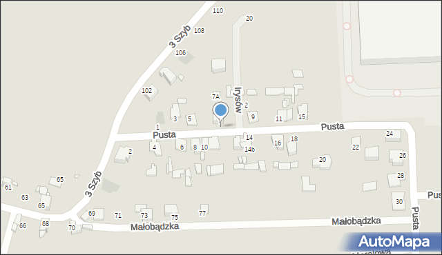 Czeladź, Pusta, 112, mapa Czeladź