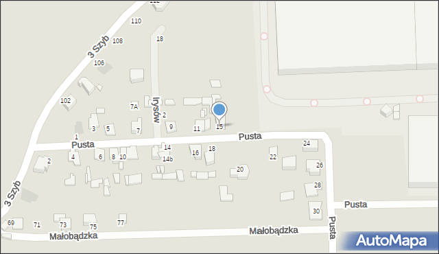 Czeladź, Pusta, 15, mapa Czeladź