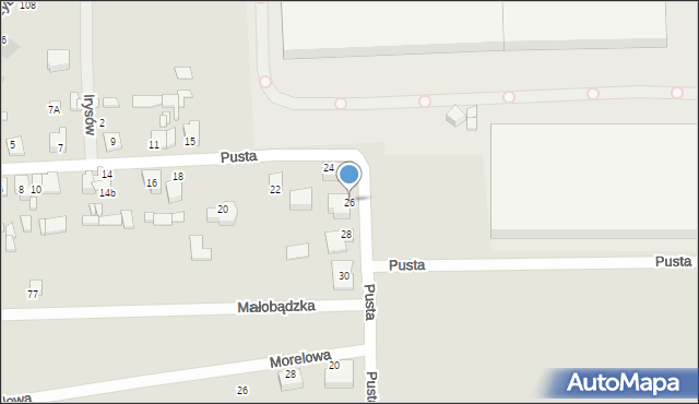 Czeladź, Pusta, 26, mapa Czeladź