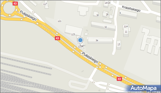 Częstochowa, Pułaskiego Kazimierza, gen., 123A, mapa Częstochowy