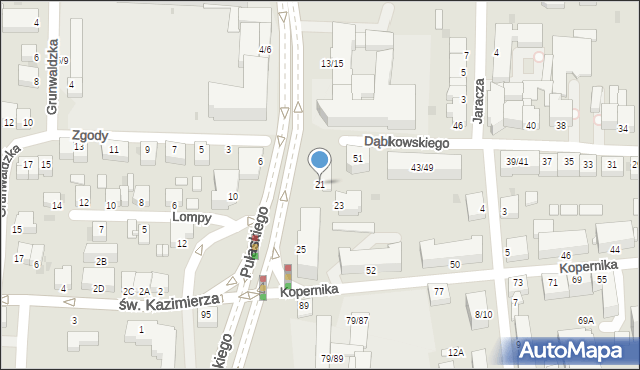 Częstochowa, Pułaskiego Kazimierza, gen., 21, mapa Częstochowy