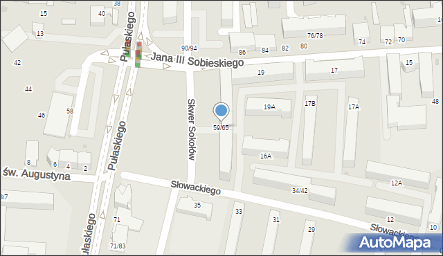 Częstochowa, Pułaskiego Kazimierza, gen., 59/65, mapa Częstochowy