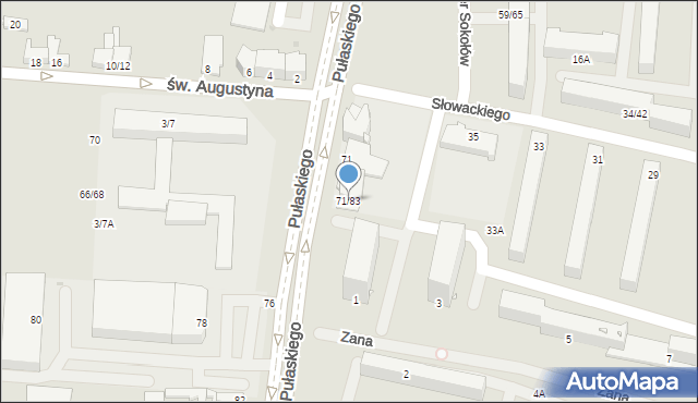 Częstochowa, Pułaskiego Kazimierza, gen., 71/83, mapa Częstochowy