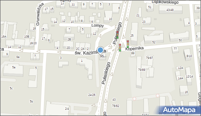 Częstochowa, Pułaskiego Kazimierza, gen., 16, mapa Częstochowy