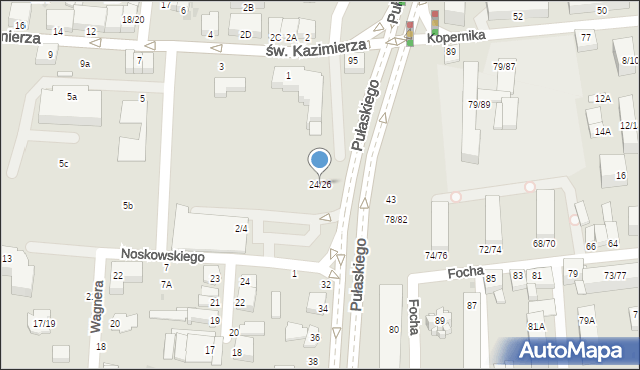 Częstochowa, Pułaskiego Kazimierza, gen., 24/26, mapa Częstochowy