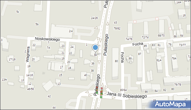 Częstochowa, Pułaskiego Kazimierza, gen., 34, mapa Częstochowy