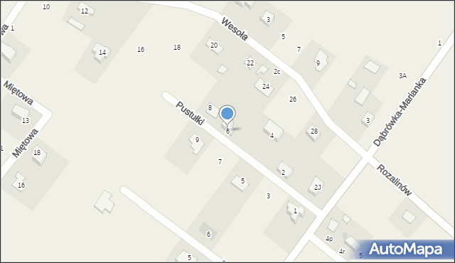 Dąbrówka-Marianka, Pustułki, 6, mapa Dąbrówka-Marianka