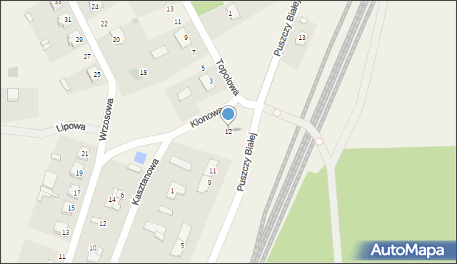 Dalekie-Tartak, Puszczy Białej, 12, mapa Dalekie-Tartak