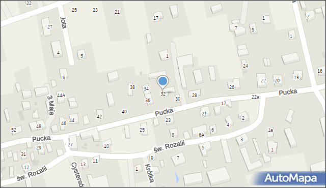 Darzlubie, Pucka, 32, mapa Darzlubie