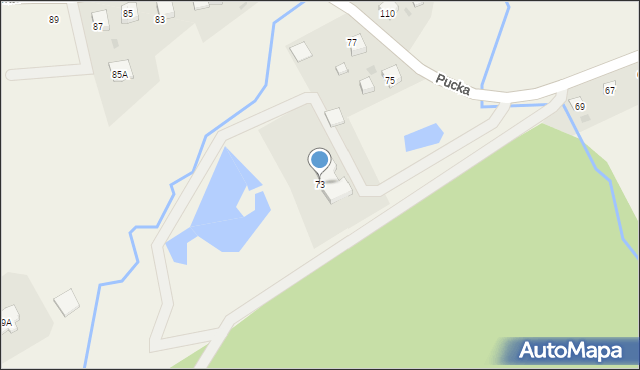 Darzlubie, Pucka, 73, mapa Darzlubie