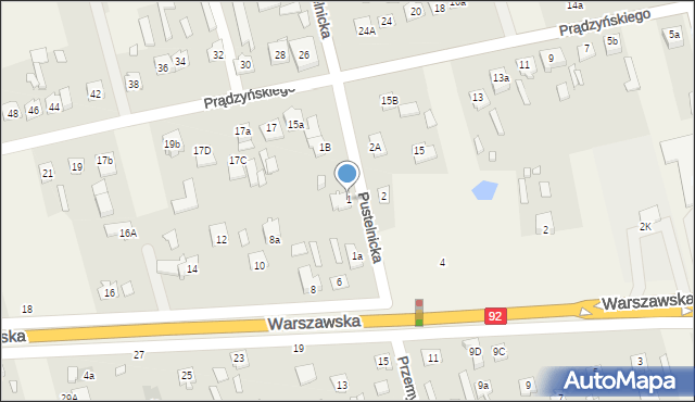 Dębe Wielkie, Pustelnicka, 1, mapa Dębe Wielkie