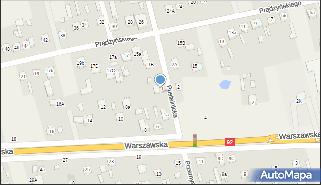 Dębe Wielkie, Pustelnicka, 1aa, mapa Dębe Wielkie