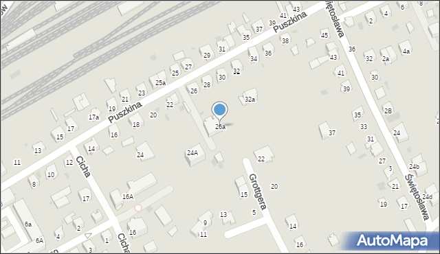 Dębica, Puszkina Aleksandra, 26a, mapa Dębicy