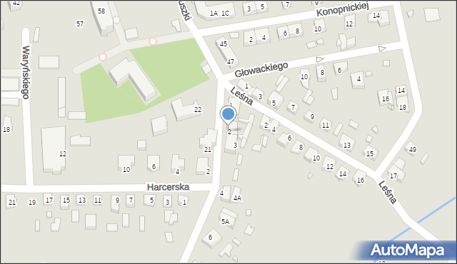 Dębno, Pułaskiego Kazimierza, gen., 2, mapa Dębno