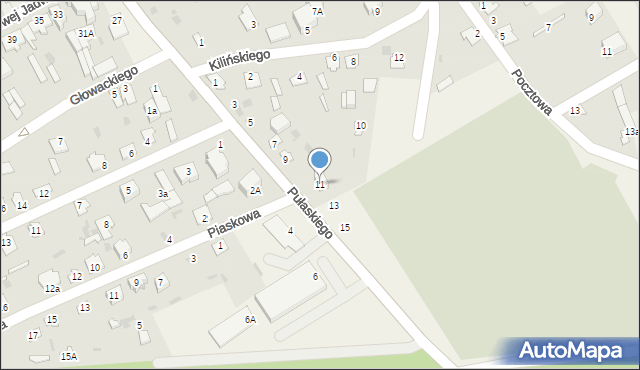 Długosiodło, Pułaskiego, 11, mapa Długosiodło