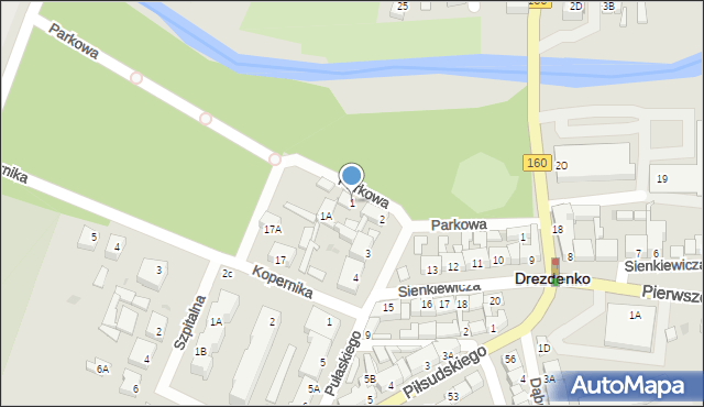 Drezdenko, Pułaskiego, 1, mapa Drezdenko