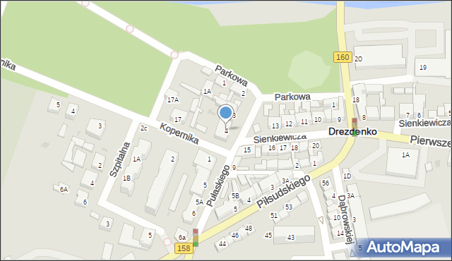 Drezdenko, Pułaskiego, 4, mapa Drezdenko