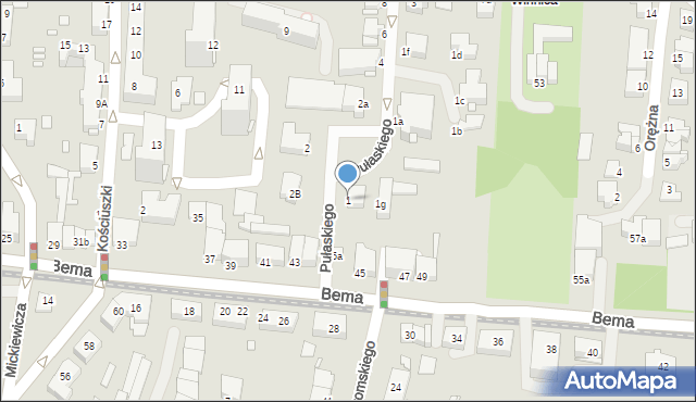 Elbląg, Pułaskiego Kazimierza, gen., 1, mapa Elbląga