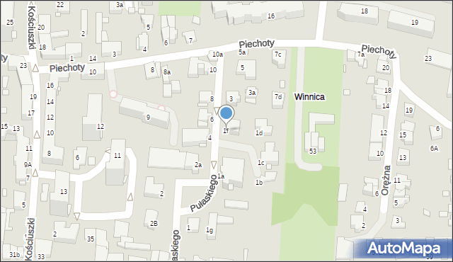 Elbląg, Pułaskiego Kazimierza, gen., 1f, mapa Elbląga