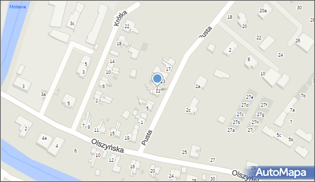 Gdańsk, Pusta, 11, mapa Gdańska