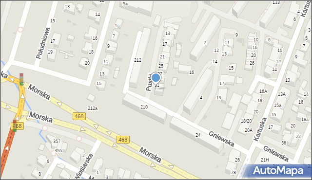 Gdynia, Pustki, 33, mapa Gdyni