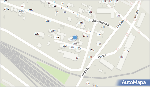 Gdynia, Pucka, 135d, mapa Gdyni