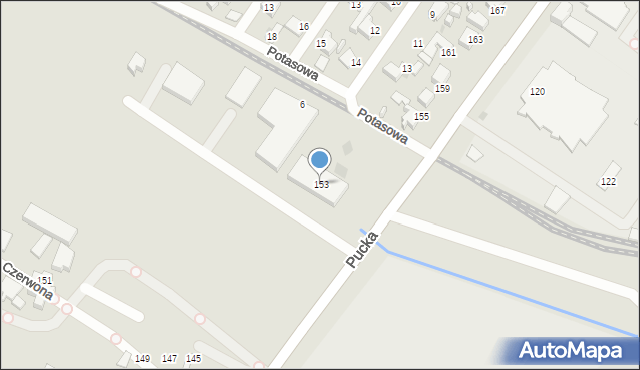 Gdynia, Pucka, 153, mapa Gdyni