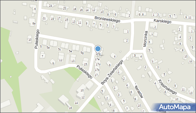 Gliwice, Pułaskiego Kazimierza, gen., 17f, mapa Gliwic
