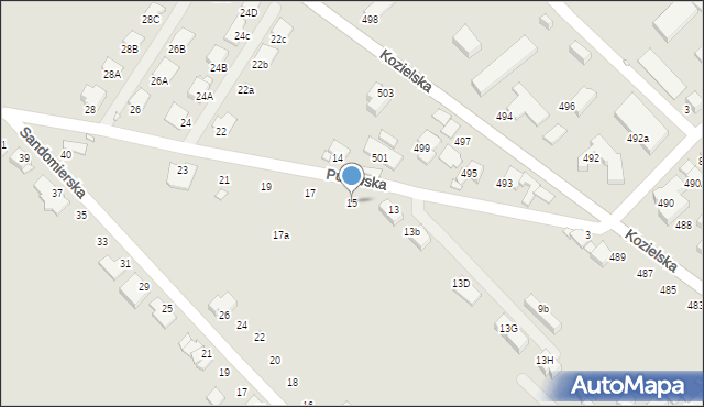 Gliwice, Puławska, 15, mapa Gliwic