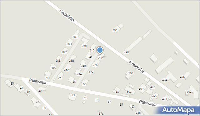 Gliwice, Puławska, 22c, mapa Gliwic