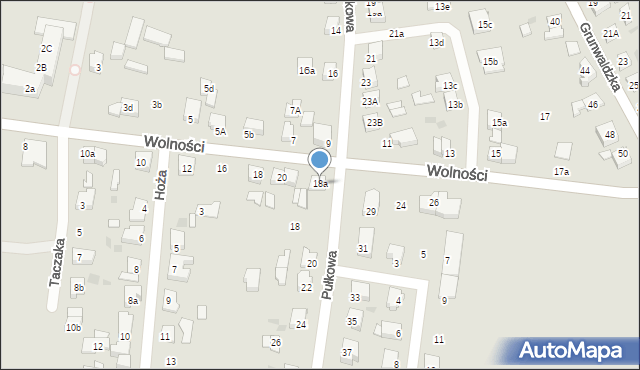 Gniezno, Pułkowa, 18a, mapa Gniezna