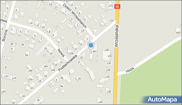 Gniezno, Pustachowska, 1, mapa Gniezna