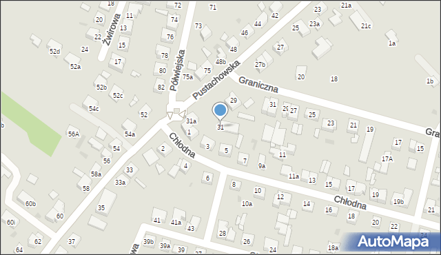 Gniezno, Pustachowska, 31, mapa Gniezna