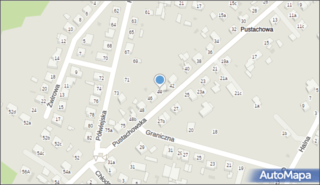 Gniezno, Pustachowska, 44, mapa Gniezna