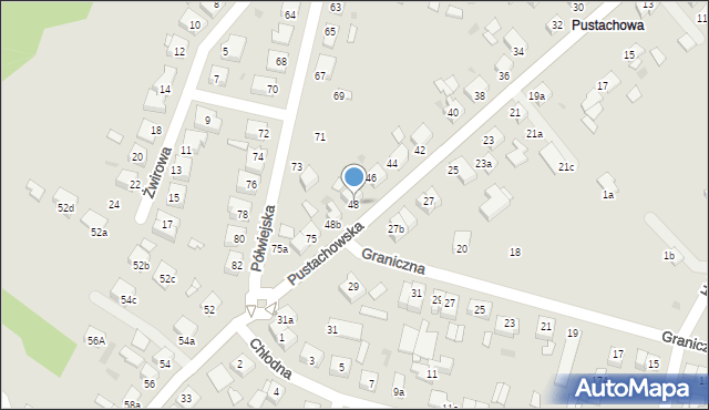 Gniezno, Pustachowska, 48, mapa Gniezna