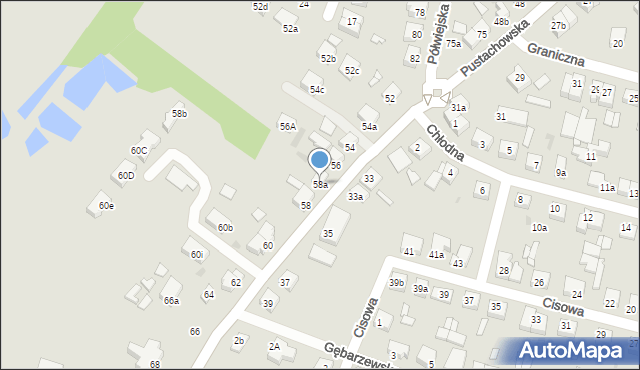 Gniezno, Pustachowska, 58a, mapa Gniezna