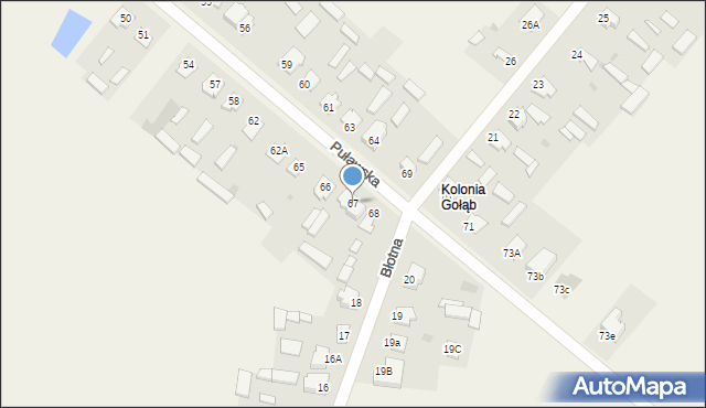 Gołąb, Puławska, 67, mapa Gołąb