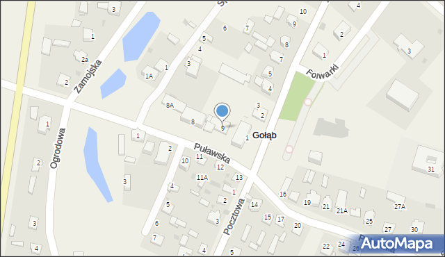 Gołąb, Puławska, 9, mapa Gołąb