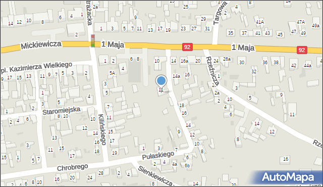 Golina, Pułaskiego, 13, mapa Golina