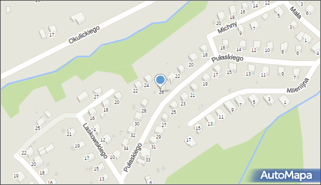 Gorlice, Pułaskiego Kazimierza, gen., 26, mapa Gorlic